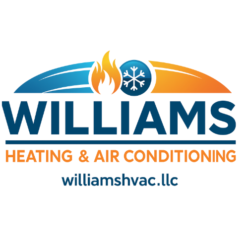 Williams Heating & Air Conditioning logo with flame and snowflake